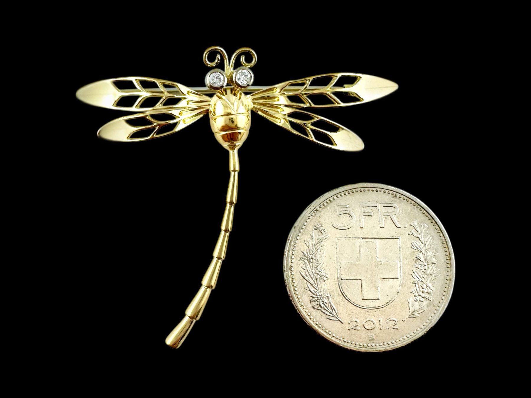 Spille & Fermagli: Elegante Libellen - Brosche mit Brillanten – Usato da Zuzwil SG venduto da artimmo 7