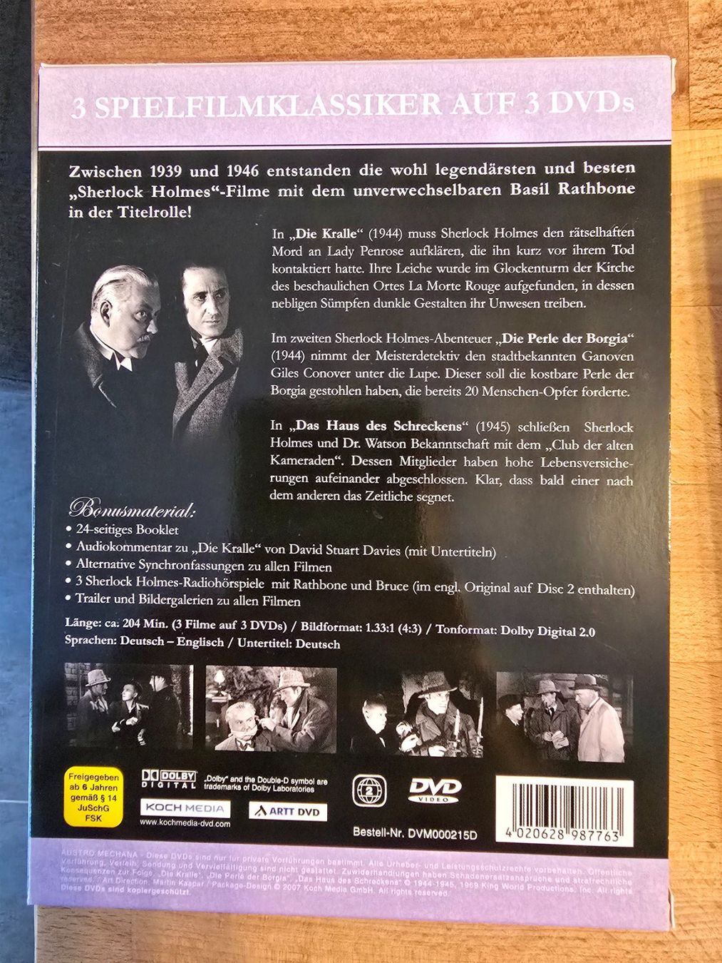 Tutti i DVDs: Sherlock Holmes Jeremy Brett / Basil Rathbone / Nigel Bruce – Usato da Ettenhausen TG venduto da Ravenb 5