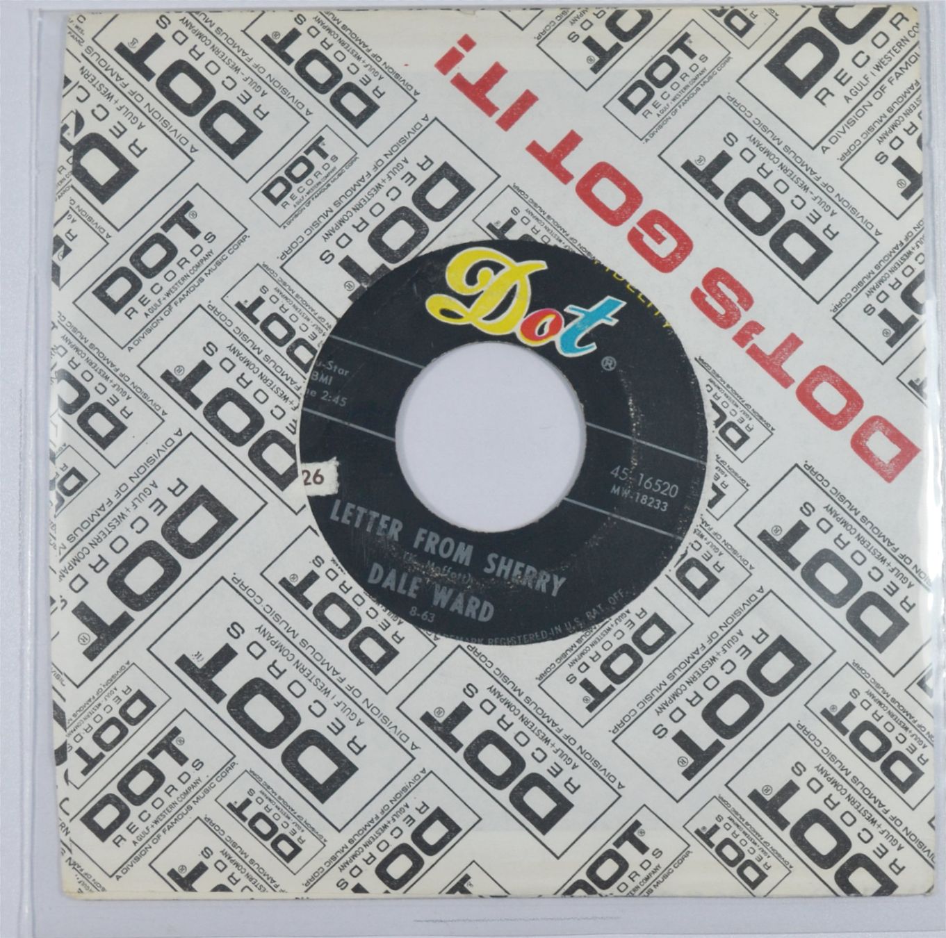Dischi in vinile: Single: DALE WARD - Letter From Sherry – Usato da Frenkendorf venduto da Yard-Sale-2000 1