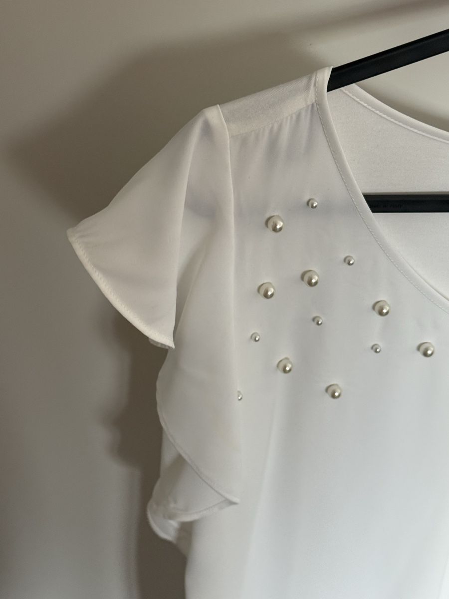 S.Oliver Camicette: S.Oliver Blacklabel cremeweisse Bluse mit Perlen, Grösse 38 – Nuovo (secondo la descrizione) da Männedorf venduto da mel_st6z