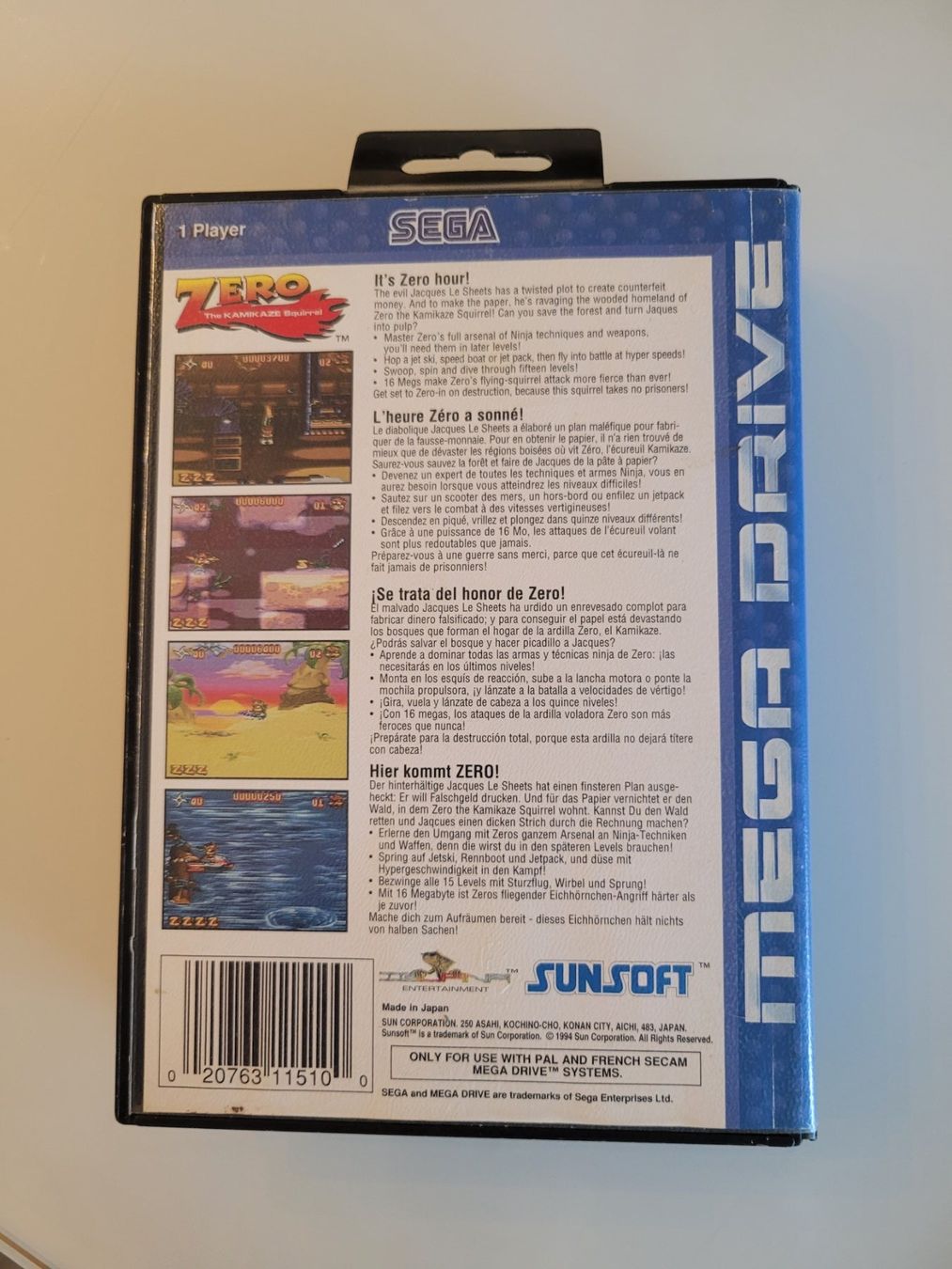Giochi: Zero The Kamikaze Squirrel (Mega Drive) – Usato da Uezwil venduto da -Retrogames- 1