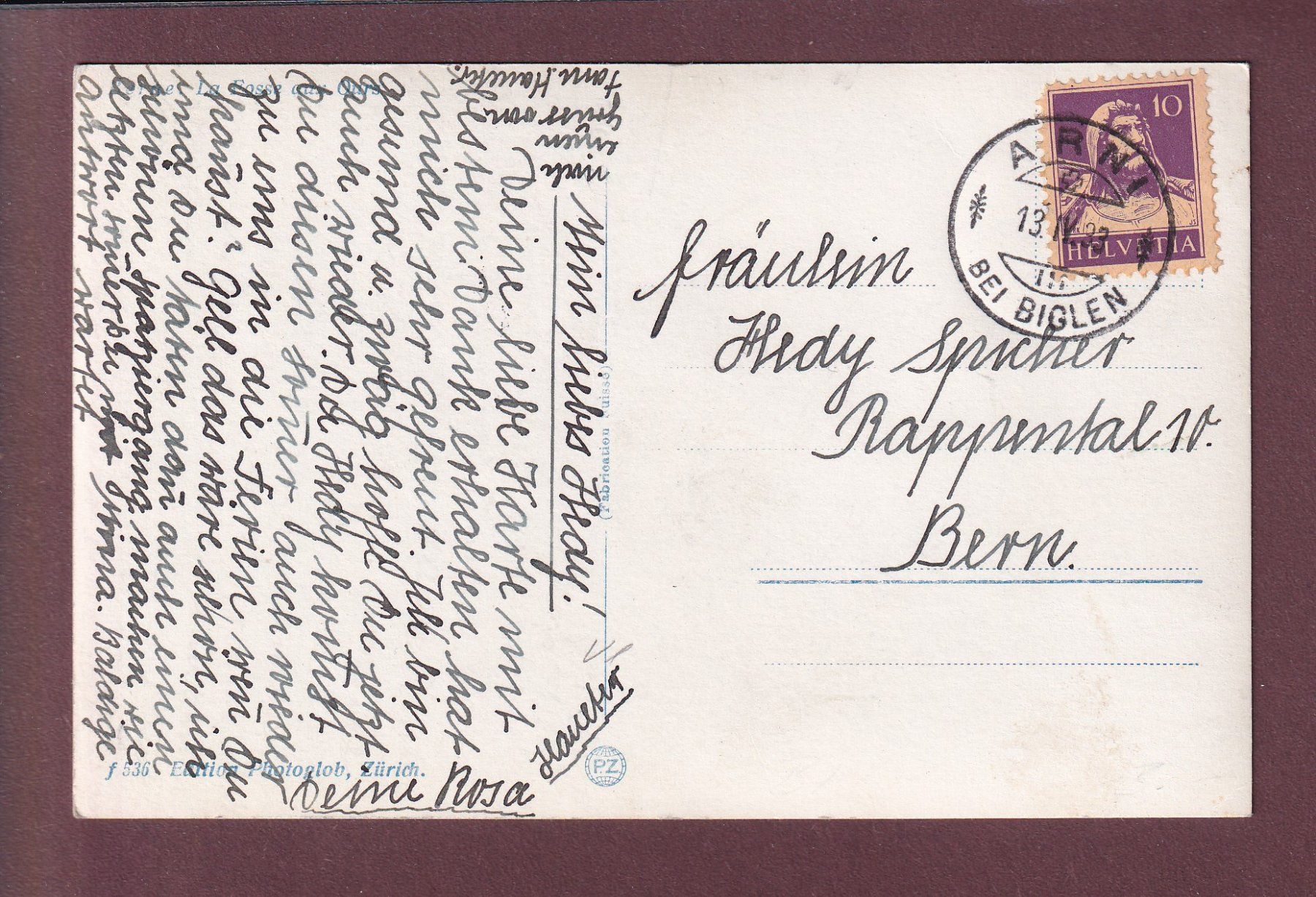 Cartoline postali: BERN - Bärengraben - 1933 – Usato da Pully venduto da nicecards 1