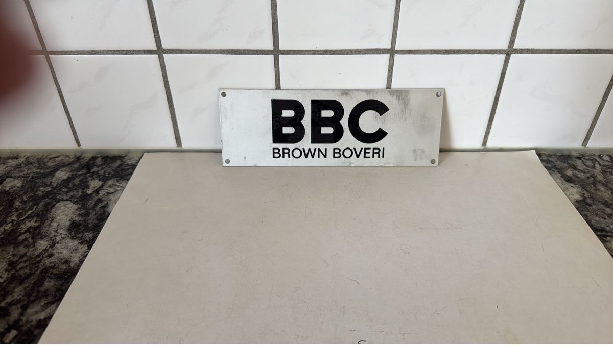 Schilder: Schild BBC BROWN BOVERI – Gebraucht aus Mellingen von Wupper