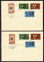 1954, 316-319, 2 unadressierte FDC deutsch + franz. (15850)