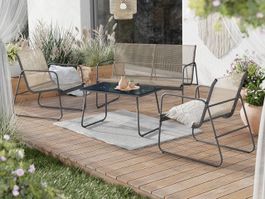 Gartenmöbel-Set MIRA Sitzgruppe - Anthrazit / Braun