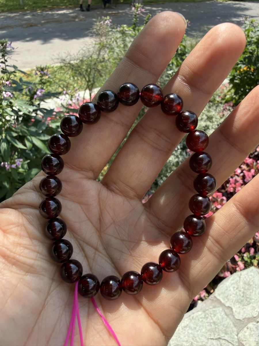Bracciali & Braccialetti: Echtes Rotes Granat Armband 8mm-Edelstein Schmuck – Nuovo (secondo la descrizione) da Jegenstorf venduto da SteinGlanz 4