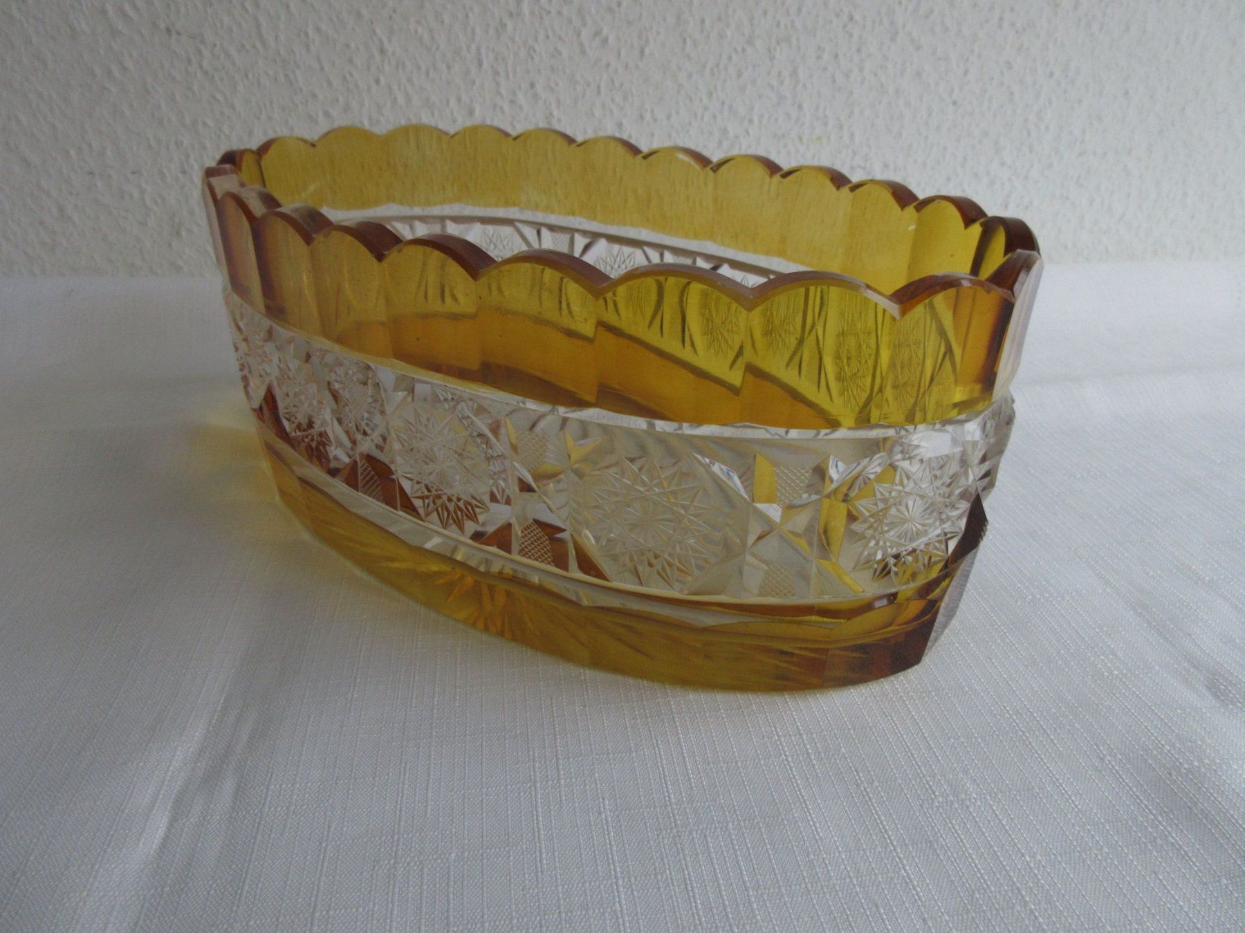 Ciotole: Ovale Kristallschale, bernsteinfarben – Usato da Binningen venduto da Oldfashion 3