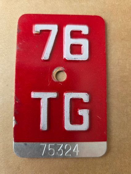 Sachs Ecriteaux: Velonummer TG 76 plaque Velo – D'occasion à Schenkon par Uhu007