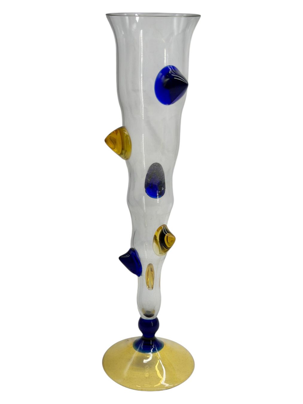 Murano Vasi & Recipienti: Vase flute verre multicolore de Murano, H 26 cm – Usato da Morges venduto da 1tiquaire 2