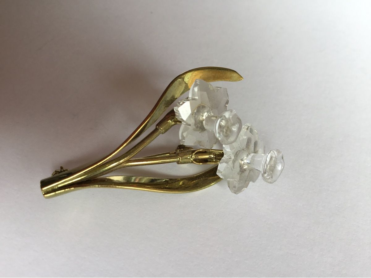 Swarovski Spille & Fermagli: Frühe Swarovski Brosche Narzisse – Usato da St. Gallen venduto da chamilla