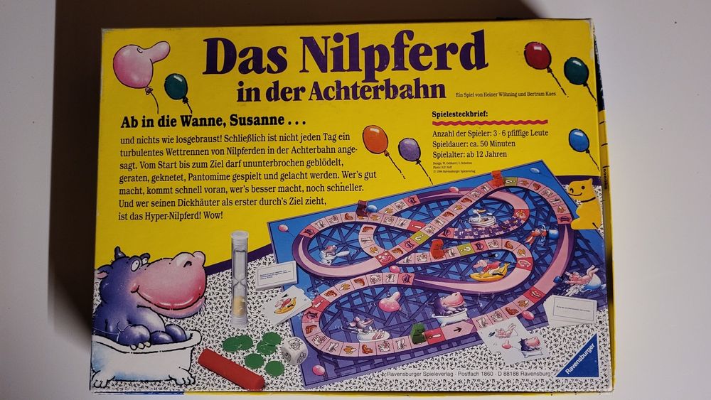 Ravensburger Das Nilpferd In Der Achterbahn - Gioco Da Tavolo Per Feste 30° Anniversario