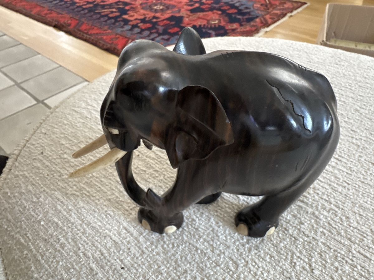 Sculture & Statue: Edler Elefant handgeschnitzt aus massivem Ebenholz / Harthol – Usato da Winterthur venduto da han_m89f 4