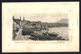 Luzern, Promenade, Dampfer am Anleger, B