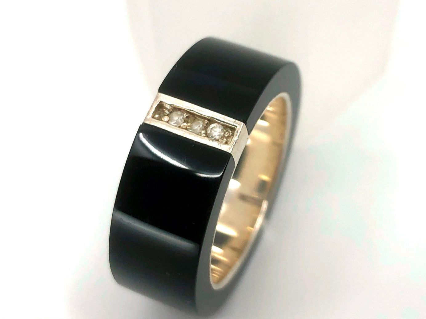 Anelli: Ring Silber 925 Schwarz & 3 "Steinen" – Usato da Basel venduto da Tiabeanie