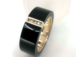 Ring Silber 925 Schwarz & 3 "Steinen"