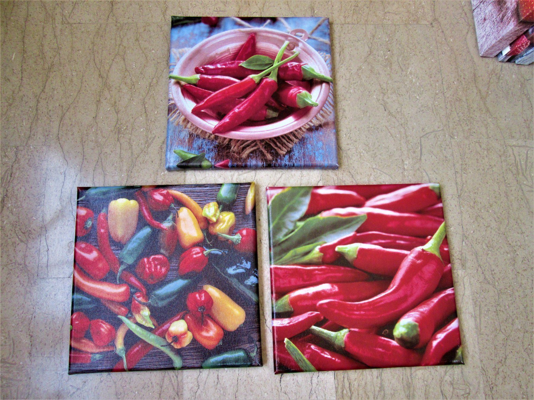 Gemälde: 3 Gemälde mit Paprika – Gebraucht aus Sementina von babucia 1