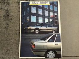 Renault 21 Verkaufsprospekt mit 20 Seiten Juni 1987