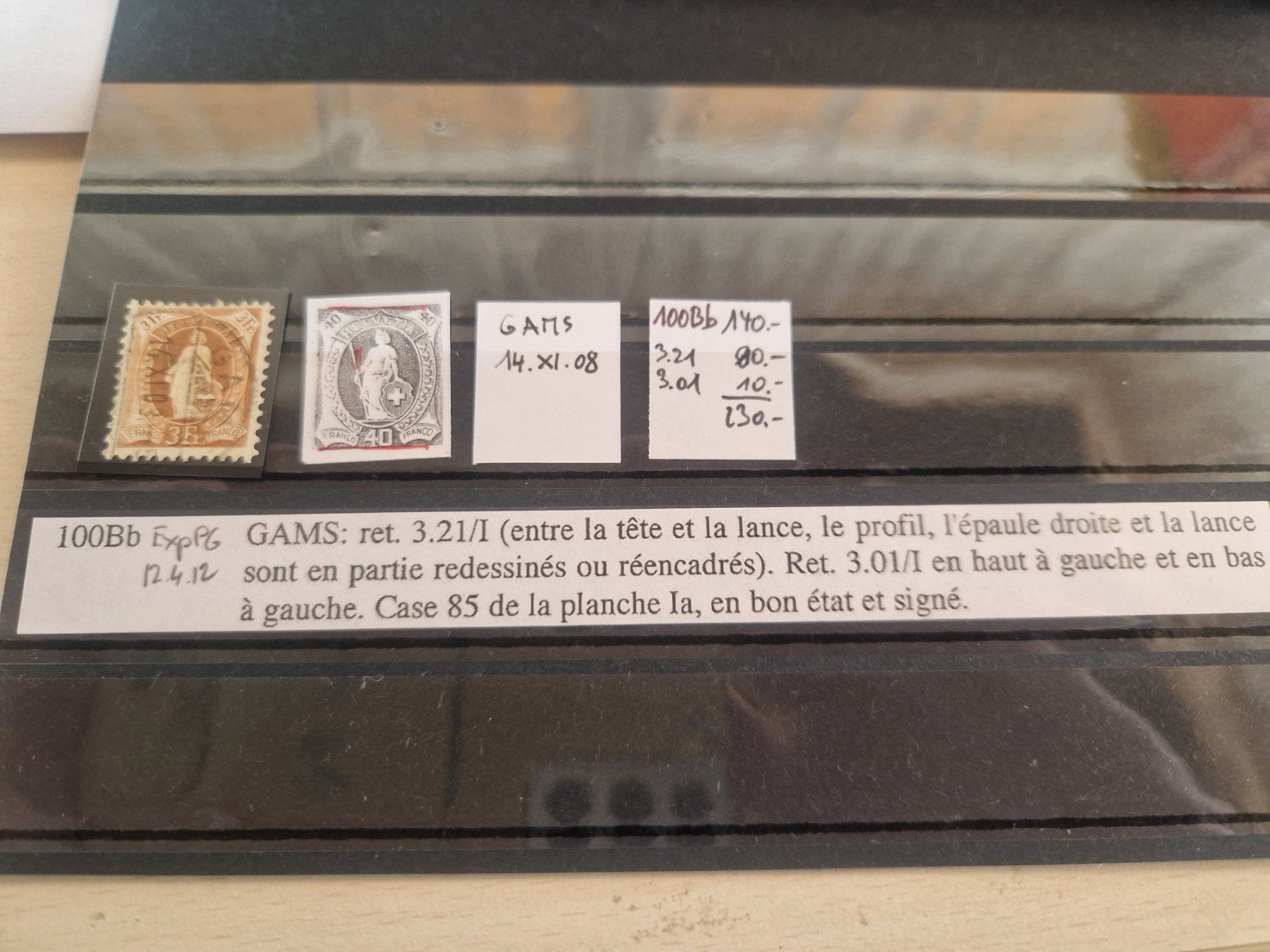 Tutti i francobolli: Stehende 100Bb, signiert, zwei Retouchen, ab 1.- – Usato da Burgdorf venduto da Glossy01