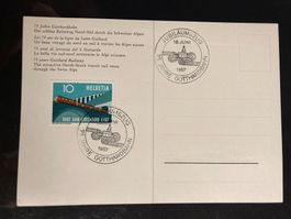 Schweiz 1957 AK 75 J Gotthardbahn Sonderstempel Jubiläumszug