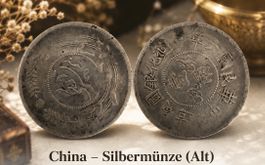 Alte China Silbermünze – Historische Münze mit chinesischen 