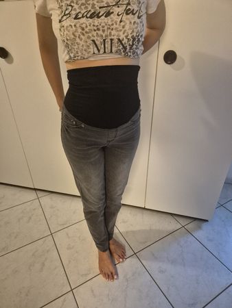 Graue Umstandsjeans, Top Zustand, Grösse 38/M, bequem!