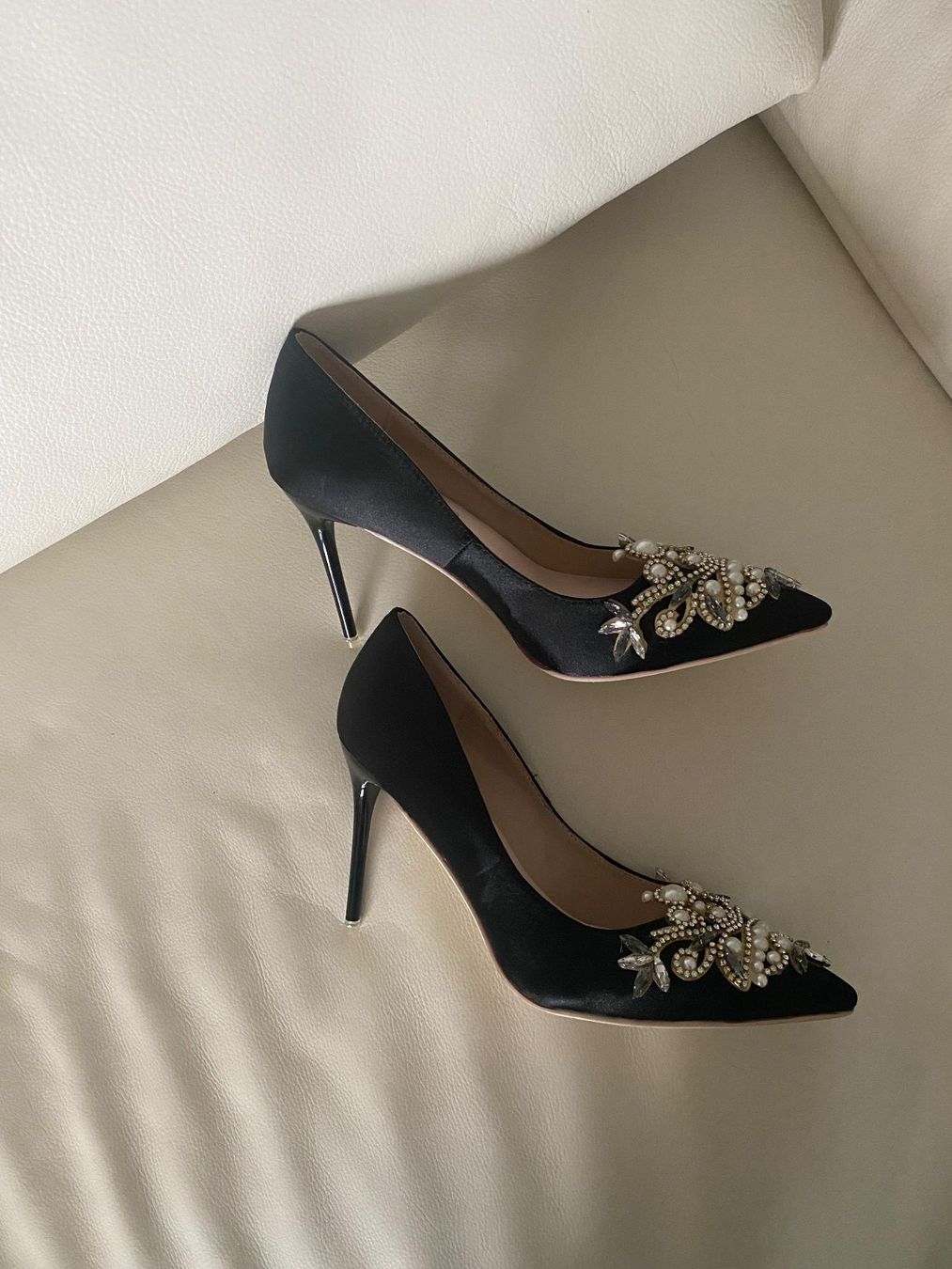 Damenschuhe: edle/stylische High Heels mit Perlen, 38 – Neu und originalverpackt aus Winkel von ferrari2022 5