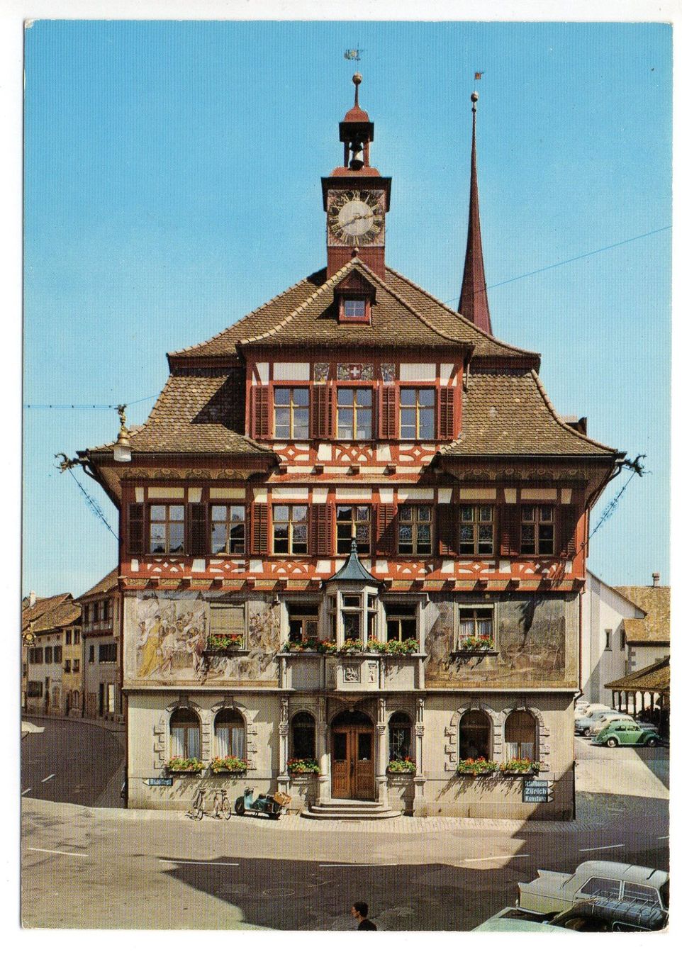 Cartoline postali: STEIN AM RHEIN Rathaus, Auto, Motorroller Zündapp Bella – Nuovo (secondo la descrizione) da Jona venduto da philajona