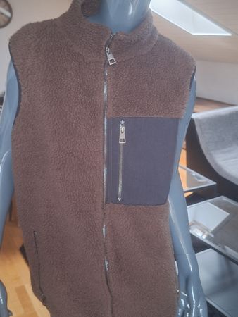 Weste braun Teddyfleece Herren Grösse S (eher M/L) neu