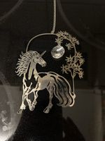 Deko-Anhänger Einhorn aus Metall mit Kristall guter Zustand