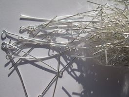 300 Kettelstifte versilbert, 45 x 0,7mm