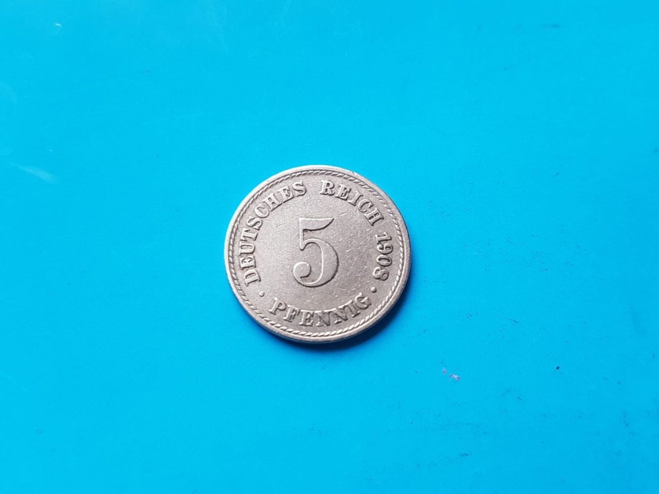 Alle Münzen: 5 Pfennig - Deutsches Reich 1908 A – Gebraucht aus Reinach BL von Dexy62