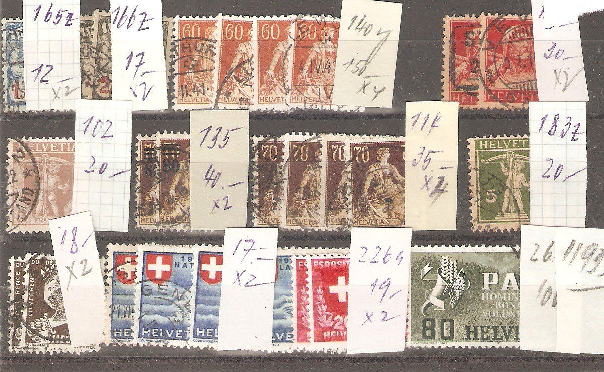 Alle Briefmarken: Los feinst gest. – Gebraucht aus Lausanne von Whorvath