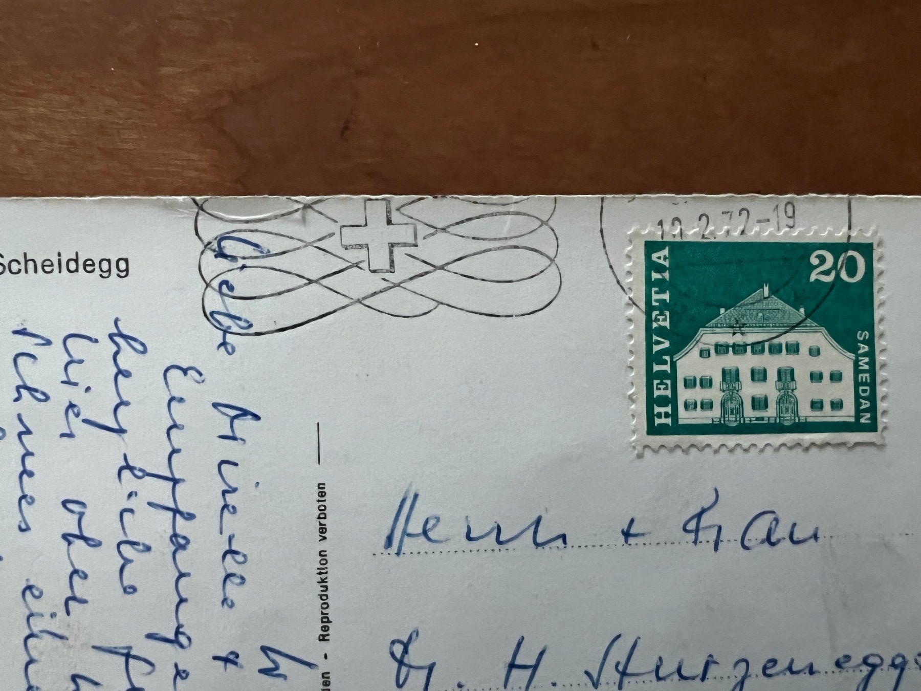 Cartoline postali: AK  1972 Kl. Scheidegg     (G2149) – Usato da Hinwil venduto da Sidi4 1