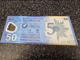 Banknote Uruguay 50 Pesos 2017 Jubiläumsnote neuwertig