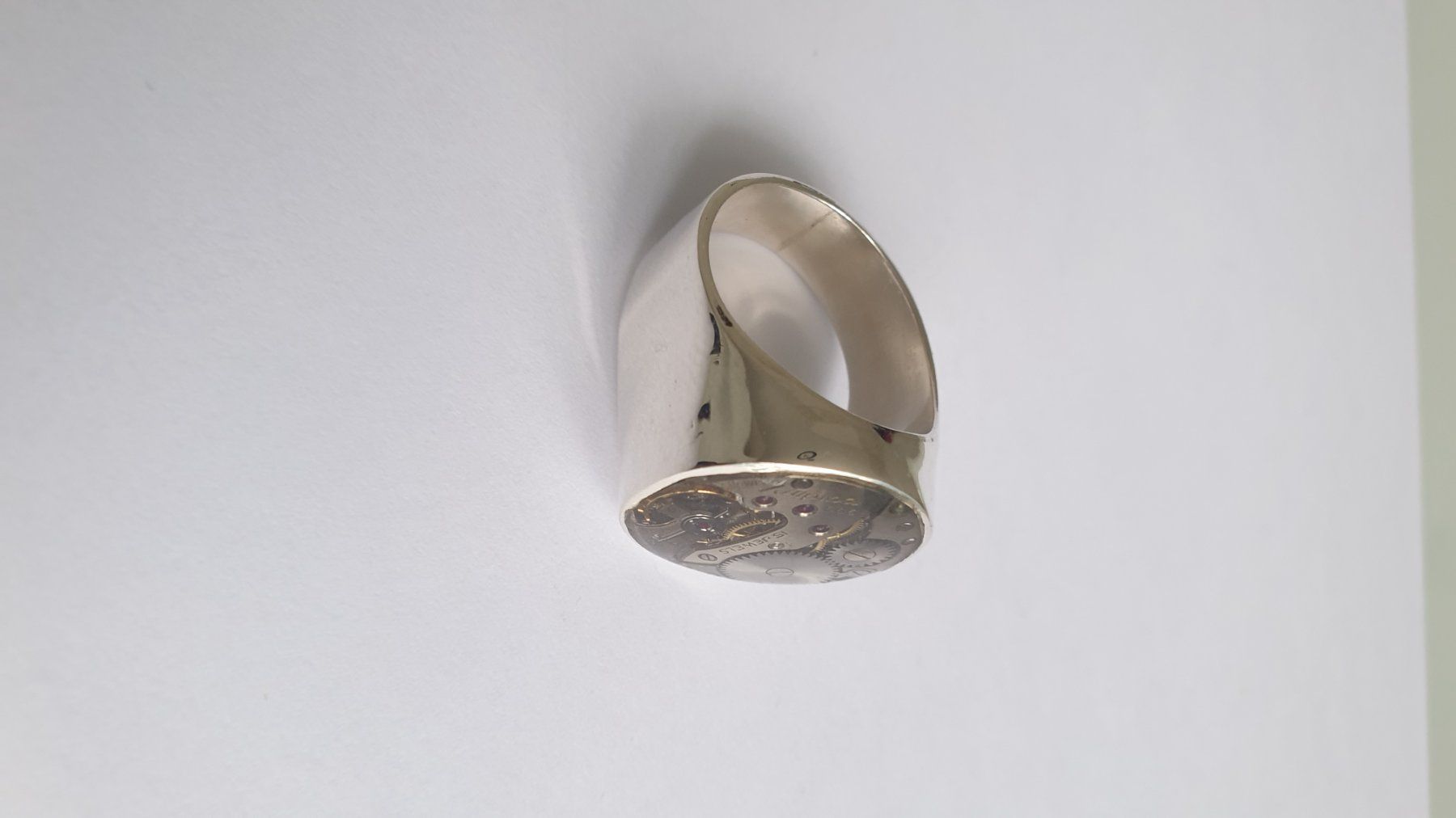 Anelli: Silberring mit mechanischen Uhrwerk hand made – Usato da Wettingen venduto da Hc41 1