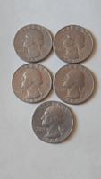 5x US Quarter Dollar 1980-1984 gebraucht