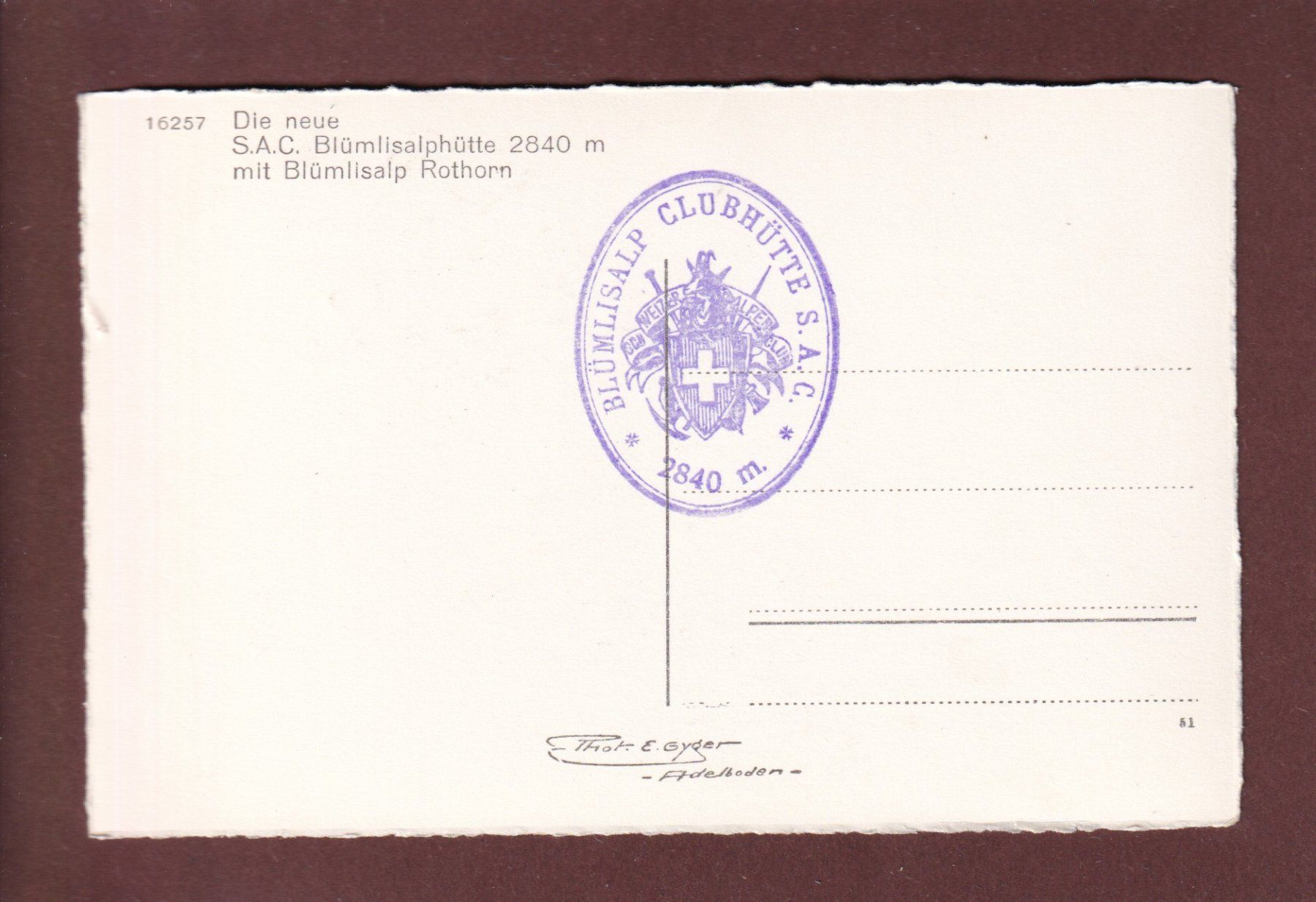 Cartoline postali: BLÜMLISALP-HÜTTE – Usato da Pully venduto da nicecards 1