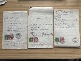 1888-1889 Stehende Helvetia 67A + 67B sur Documents 