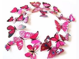 12 MAGNET SCHMETTERLINGE 3D ROSÉ - DEKO