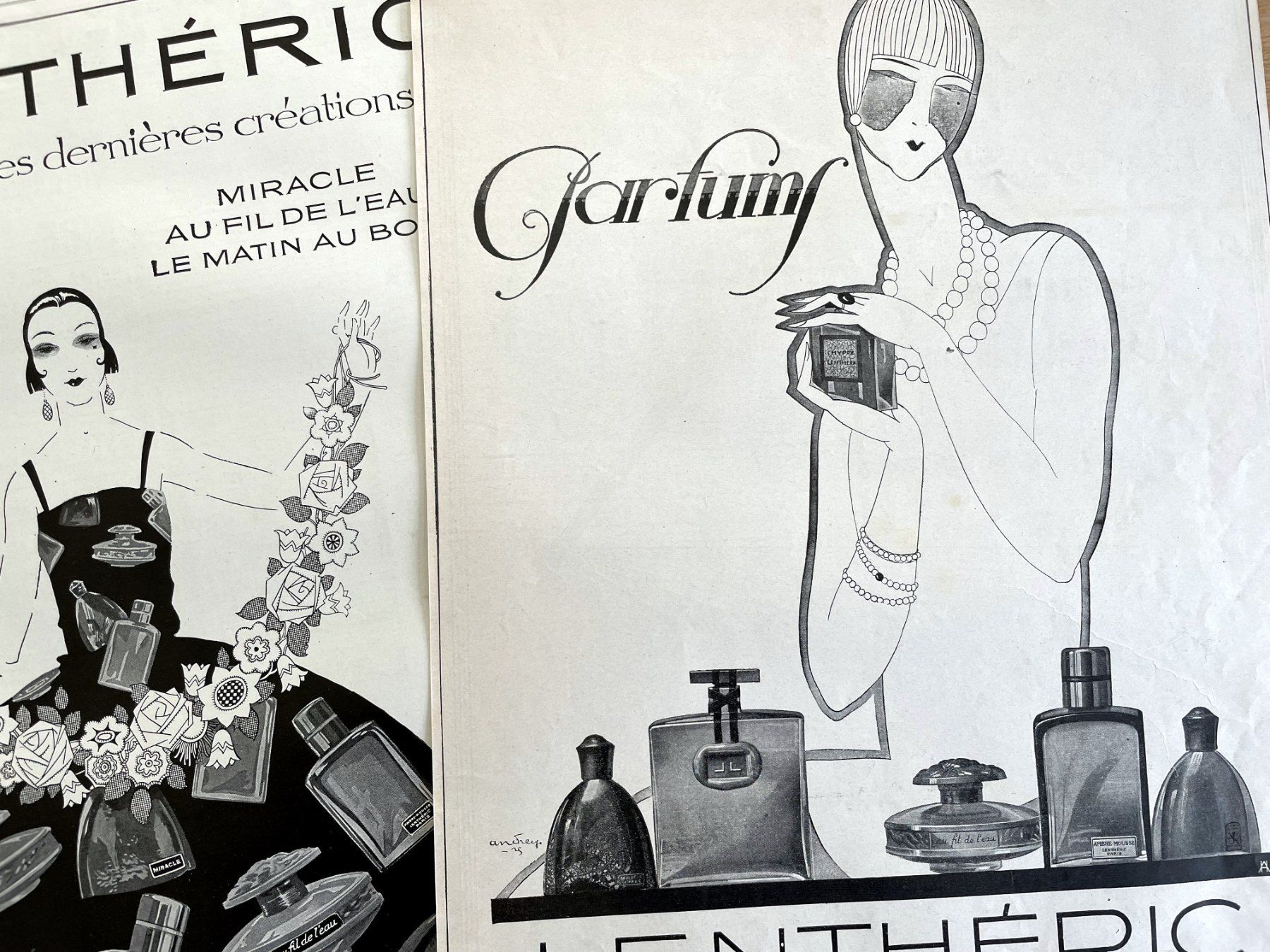 Foto & Immagini: Lenthéric Parfum - 2 alte Werbungen / Publicités 1925 – Usato da Savagnier venduto da Ne2065