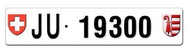Insegne: Plaques auto JU 19300 – Nuovo e nell'imballaggio originale da Delémont venduto da OVJ