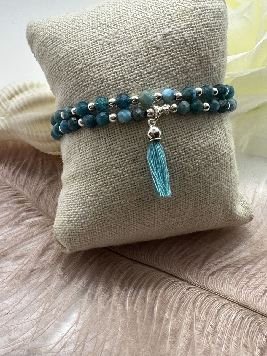 Bracciali & Braccialetti: 2 Armbänder aus Apatit und Silber – Nuovo e nell'imballaggio originale da Niederglatt ZH venduto da Silberschmuck-design