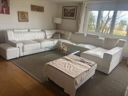 Sectional Sofa white leather 