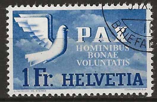 Tutti i francobolli: CH270 - Pax 1.- obl. – Usato da Trélex venduto da Phil_Albert