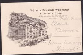 St. Moritz Lithografie Hotel & Pension Westend