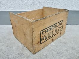 alte Holzkiste Kiste CHOCOLAT DE VILLARS FRIBOURG