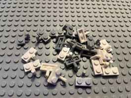 Lego 25x  Platte mit Haltestange (4623) weiss+hellgrau