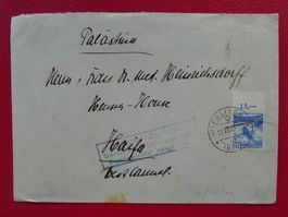 1940: Retournierter Beleg: HAIFA (ISRAEL), gute Destinaton!