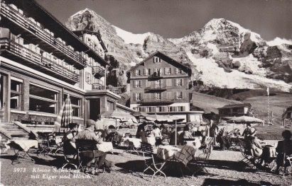 Ansichtskarten: Ansichtskarte Kleine  Scheidegg mit Eiger u. Mönch. – Gebraucht aus Schlieren von petros38