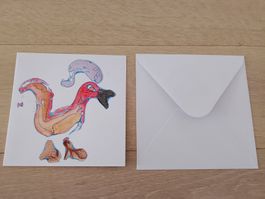 Handgemachte Bei mir Karte mit Umschlag - 15 cm X 15 cm.